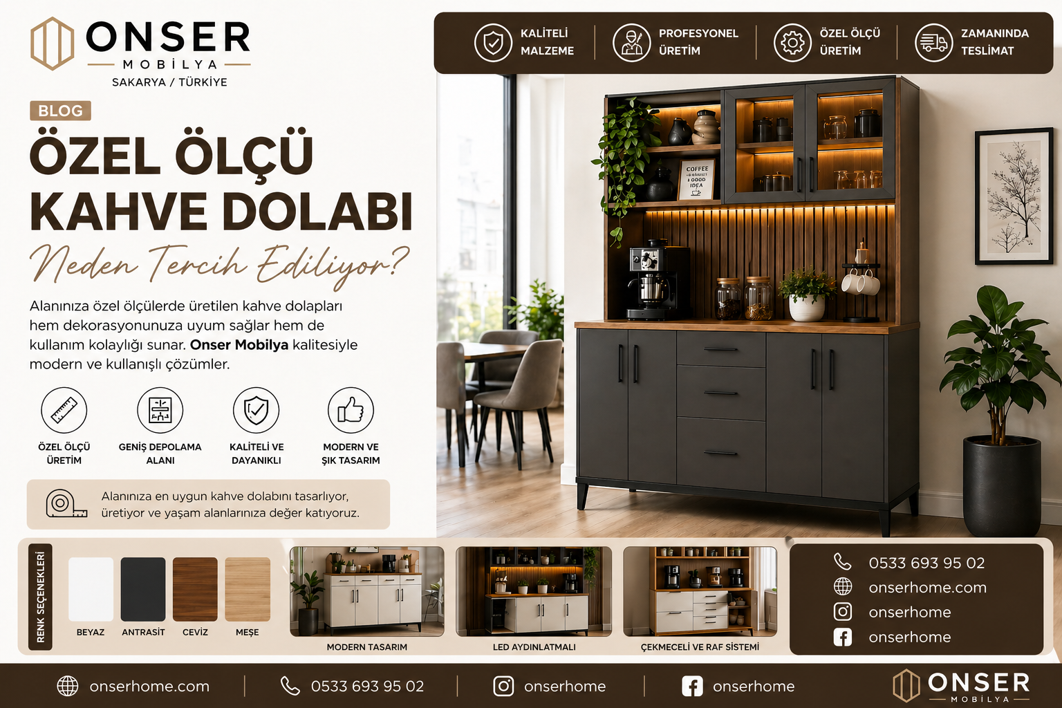 Özel Ölçü Kahve Dolabı Neden Tercih Ediliyor?